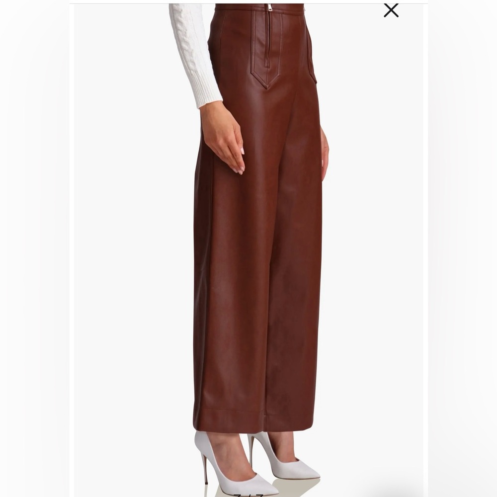 Avec Les Filles Faux cognac leather pants - 4 - like new